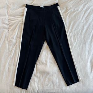 Babaton Black and White Track Style Pants with Tapered Leg